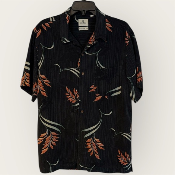 Solitude Other - Men's Black and Orange Casual Button Down Shirt